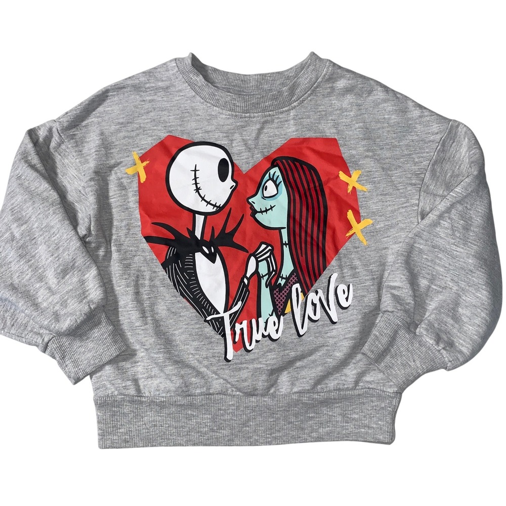 Disney The Nightmare Before Christmas True Love Pullover Knit‎ Sweatshirt XS 4-5